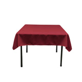 La Linen Polyester Poplin Square Tablecloth, 58 By 58-Inch, Cranberry