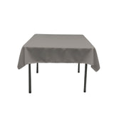 La Linen Polyester Poplin Square Tablecloth, 58 By 58-Inch, Dark Gray