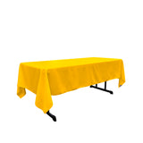 La Linen Polyester Poplin Rectangular Tablecloth, 60 By 102-Inch, Dark Yellow