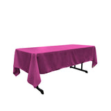 La Linen Polyester Poplin 60 By 108-Inch Rectangular Tablecloth, Magenta