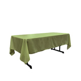 La Linen Polyester Poplin 60 By 108-Inch Rectangular Tablecloth, Sage Dark
