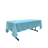 La Linen Polyester Poplin 60 By 108-Inch Rectangular Tablecloth, Turquoise Light