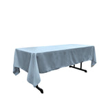 La Linen Polyester Poplin Rectangular Tablecloth, 60 By 120-Inch, Light Blue