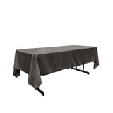 La Linen Polyester Poplin Rectangular Tablecloth, 60 By 120-Inch, Charcoal