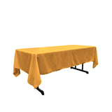 La Linen Polyester Poplin Rectangular Tablecloth, 60 By 120-Inch, Gold