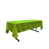La Linen Polyester Poplin Rectangular Tablecloth, 60 By 120-Inch, Lime