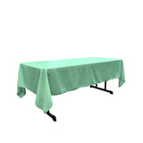 La Linen Polyester Poplin Rectangular Tablecloth, 60 By 120-Inch, Mint