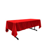La Linen Polyester Poplin Rectangular Tablecloth, 60 By 120-Inch, Red
