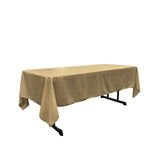 La Linen Polyester Poplin Rectangular Tablecloth, 60 By 126-Inch, Taupe