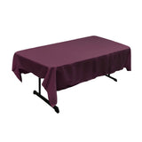 La Linen Polyester Poplin 60 By 84-Inch Rectangular Tablecloth, Eggplant