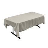 La Linen Polyester Poplin 60 By 84-Inch Rectangular Tablecloth, Grey Light