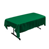 La Linen Polyester Poplin 60 By 84-Inch Rectangular Tablecloth, Green Emerald