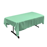 La Linen Polyester Poplin 60 By 84-Inch Rectangular Tablecloth, Mint
