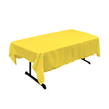 La Linen Polyester Poplin 60 By 84-Inch Rectangular Tablecloth, Yellow Light
