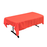 La Linen Polyester Poplin 60 By 90-Inch Rectangular Tablecloth, Coral