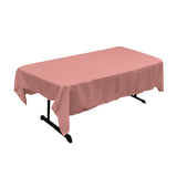 La Linen Polyester Poplin 60 By 90-Inch Rectangular Tablecloth, Dusty Rose