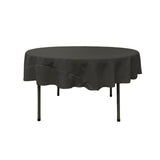 La Linen Polyester Poplin Tablecloth 72-Inches Round, Black