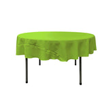 La Linen Polyester Poplin Tablecloth 72-Inches Round, Lime