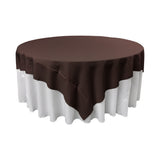 La Linen Polyester Poplin Square Tablecloth, 72 By 72-Inch, Brown