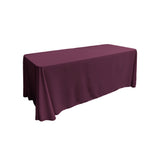 La Linen Polyester Poplin Rectangular Tablecloth 90 By 132-Inch, Eggplant