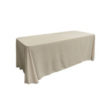 La Linen Polyester Poplin Rectangular Tablecloth 90 By 132-Inch, Light Gray