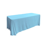 La Linen Polyester Poplin Rectangular Tablecloth 90 By 132-Inch, Light Turquoise