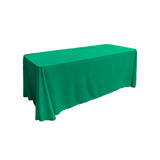 La Linen Polyester Poplin Rectangular Tablecloth 90 By 156-Inch, Jade