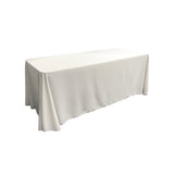 La Linen Polyester Poplin Rectangular Tablecloth 90 By 156-Inch, White