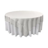La Linen Polyester Poplin Square Tablecloth, 90 By 90-Inch, White