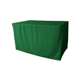 La Linen Polyester Poplin Fitted Tablecloth 48L X 30W X 30H, Emerald Green