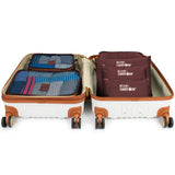 19V69 Italia Collins 6-Piece Packing Cubes Luggage Organizer (Burgundy+Tan)