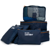 19V69 Italia Collins 6-Piece Packing Cubes Luggage Organizer (Navy+Tan)