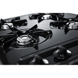 24 Wide Open Burner Gas Cooktop In Black With Spark Ignition