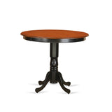 Trt-Blk-Tp Counter Height Kitchen Table In Black And Cherry