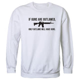 Graphic Crewneck, Outlawed, White, XL