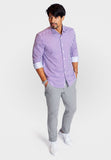 The Go Big Stripe Long Sleeve Tech Shirt - Grape