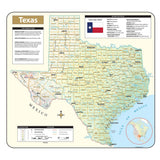 Shaded Relief Map, Rolled, Texas