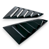 JSD Vintage Quarter Window Louvers for 2015-2023 Mustang Fastback; Gloss Black