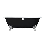 Aqua Eden Vbtnd663013Nb8 66-Inch Cast Iron Double Ended Clawfoot Tub (No Faucet Drillings), Black/White/Brushed Nickel