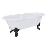 Aqua Eden Vctde7232Nl5 72-Inch Cast Iron Double Ended Clawfoot Tub (No Faucet Drillings), White/Oil Rubbed Bronze