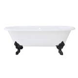Aqua Eden Vctde7232Nl5 72-Inch Cast Iron Double Ended Clawfoot Tub (No Faucet Drillings), White/Oil Rubbed Bronze