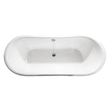 Aqua Eden Vctnds6731Nl1 67-Inch Cast Iron Double Slipper Clawfoot Tub (No Faucet Drillings), White/Polished Chrome