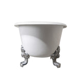 Aqua Eden Vctnds6731Nl1 67-Inch Cast Iron Double Slipper Clawfoot Tub (No Faucet Drillings), White/Polished Chrome