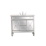 42 in. Single Bathroom Vanity set in antique silver