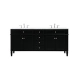 72 inch double bathroom vanity in black