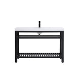 48 inch Single Bathroom Metal Vanity in Black