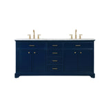 72 inch double bathroom vanity in blue
