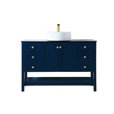 48 inch Vessel Sink Bathroom Vanity in blue