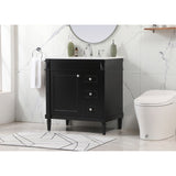 32 Inch Single Bathroom Vanity In Black