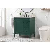 32 Inch Single Bathroom Vanity In Green